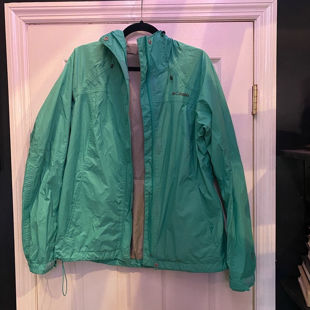 Light Green Columbia Rain Jacket
